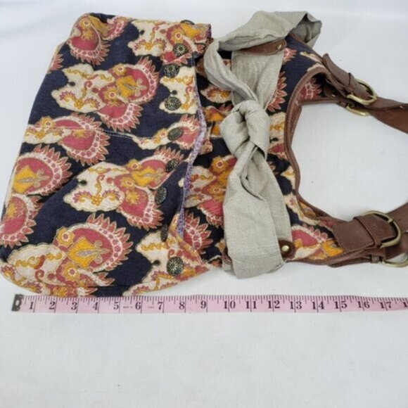 Deux Lux Boho Shoulder Bag Tote Fabric Abstract Floral Multi Colour - Picture 11 of 14